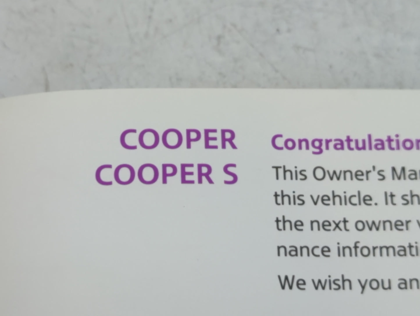 2007 Mini Cooper Owners Manual Book Guide OEM Used Auto Parts - Oemusedautoparts1.com