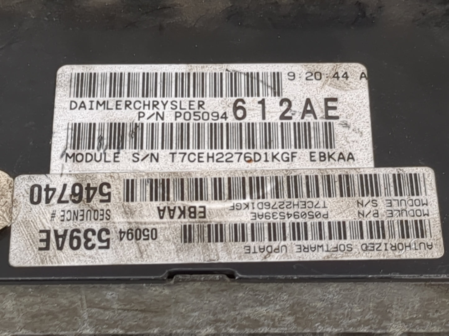 2007 Mitsubishi Mitsubishi Raider PCM Engine Control Computer ECU ECM PCU OEM P/N:P05094612AE P05094539AE Fits Fits 2008 OEM