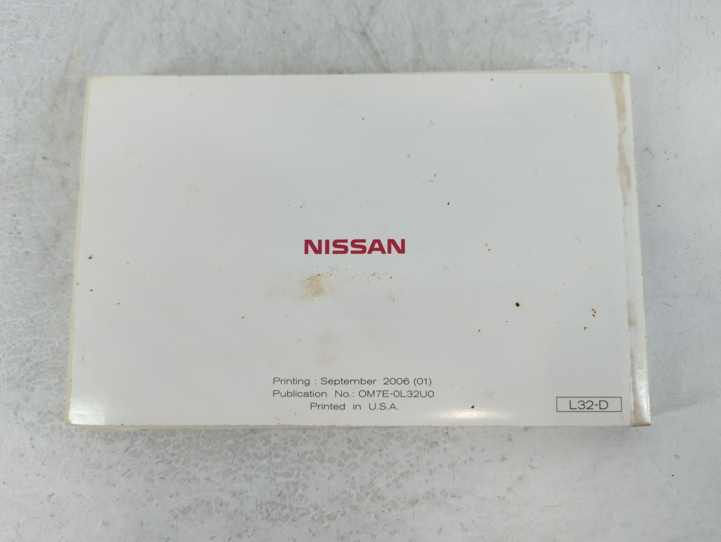 2007 Nissan Altima Owners Manual Book Guide P/N:OM7E-0L32U0 OEM Used Auto Parts - Oemusedautoparts1.com