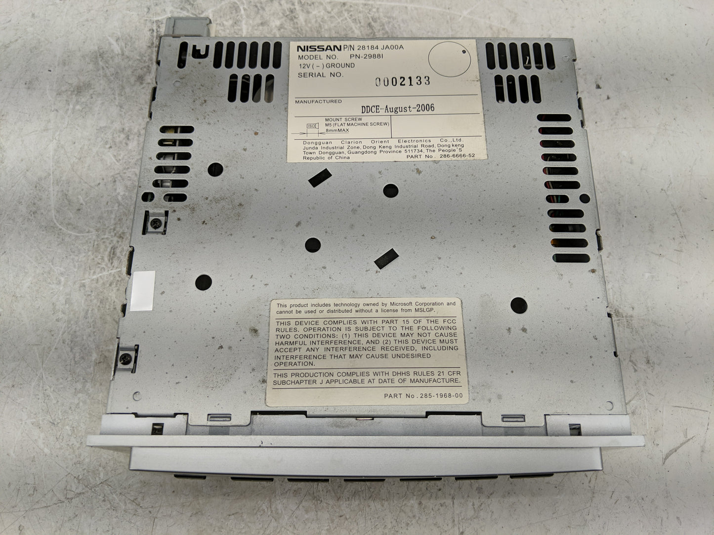 2007-2009 Nissan Altima Radio AM FM Cd Player Receiver Replacement Fits Fits 2007 2008 2009 OEM Used Auto Parts - Oemusedaut