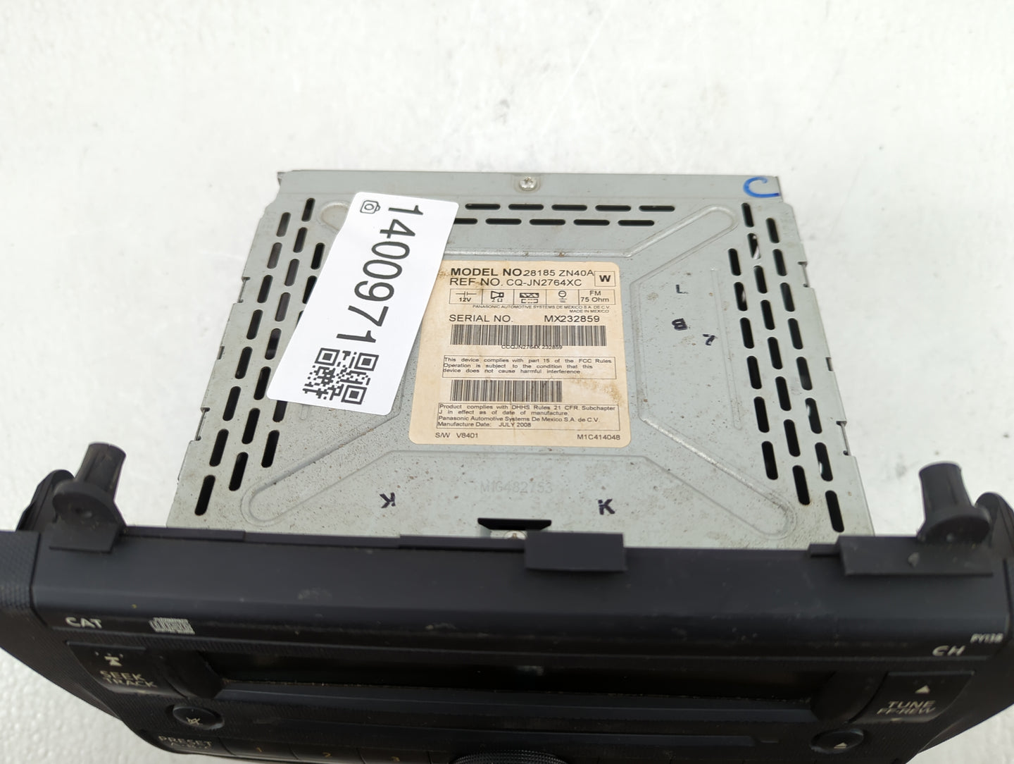 2007-2009 Nissan Altima Radio AM FM Cd Player Receiver Replacement P/N:28185 ZN40A Fits Fits 2007 2008 2009 OEM Used Auto Pa