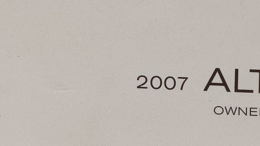 2007 Nissan Altima Owners Manual Book Guide OEM Used Auto Parts