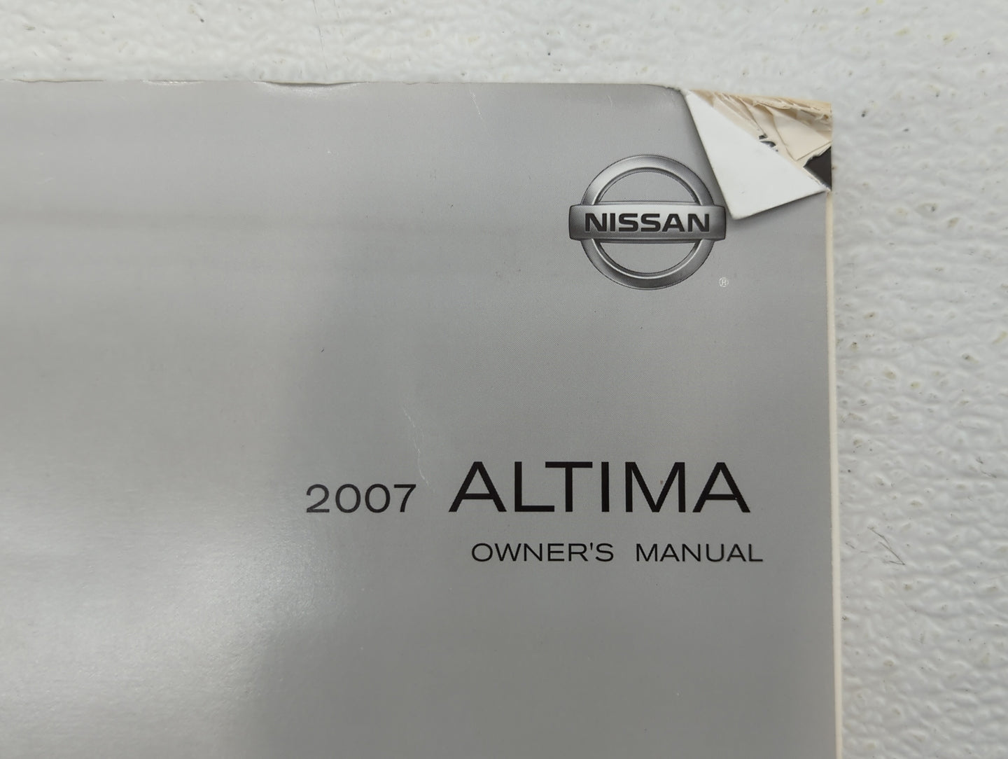2007 Nissan Altima Owners Manual Book Guide OEM Used Auto Parts - Oemusedautoparts1.com