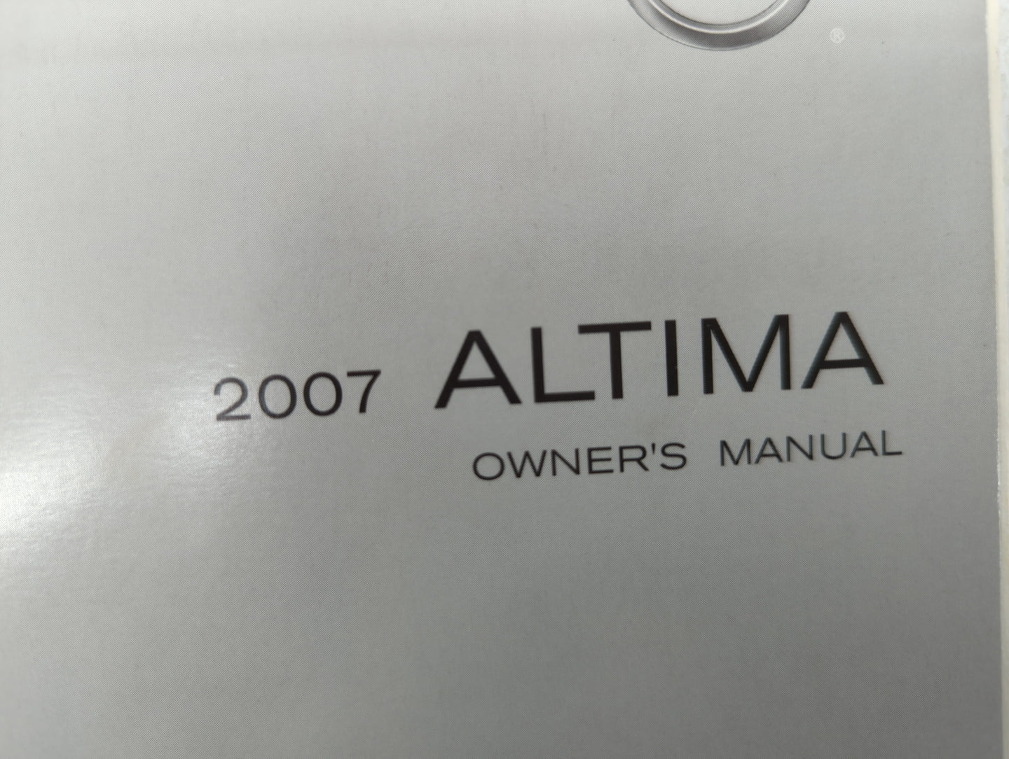 2007 Nissan Altima Owners Manual Book Guide OEM Used Auto Parts - Oemusedautoparts1.com