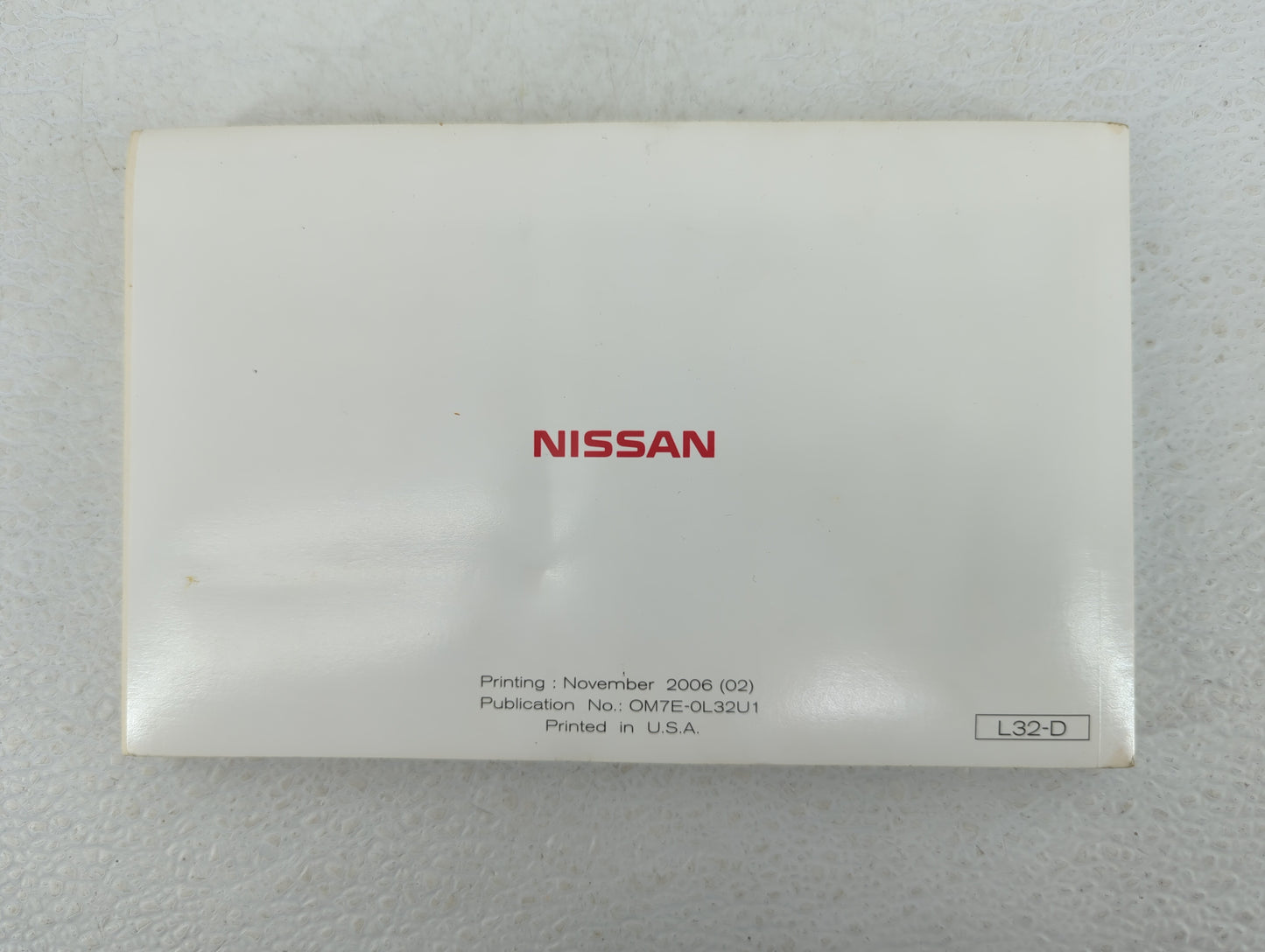 2007 Nissan Altima Owners Manual Book Guide P/N:OM7E-0L32U1 OEM Used Auto Parts - Oemusedautoparts1.com