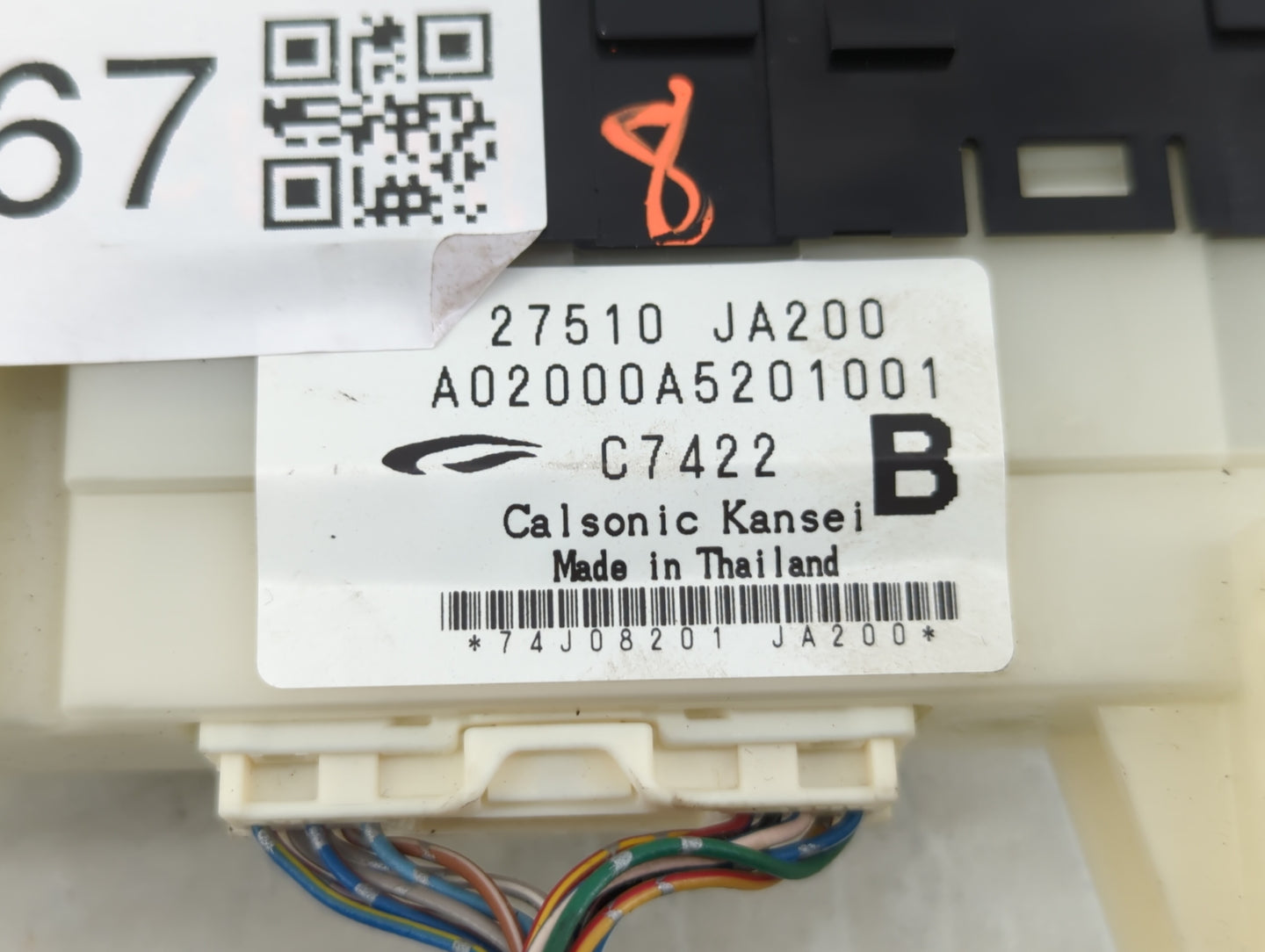 2007-2008 Nissan Altima Climate Control Module Temperature AC/Heater Replacement P/N:27510 JA200 Fits Fits 2007 2008 OEM Use