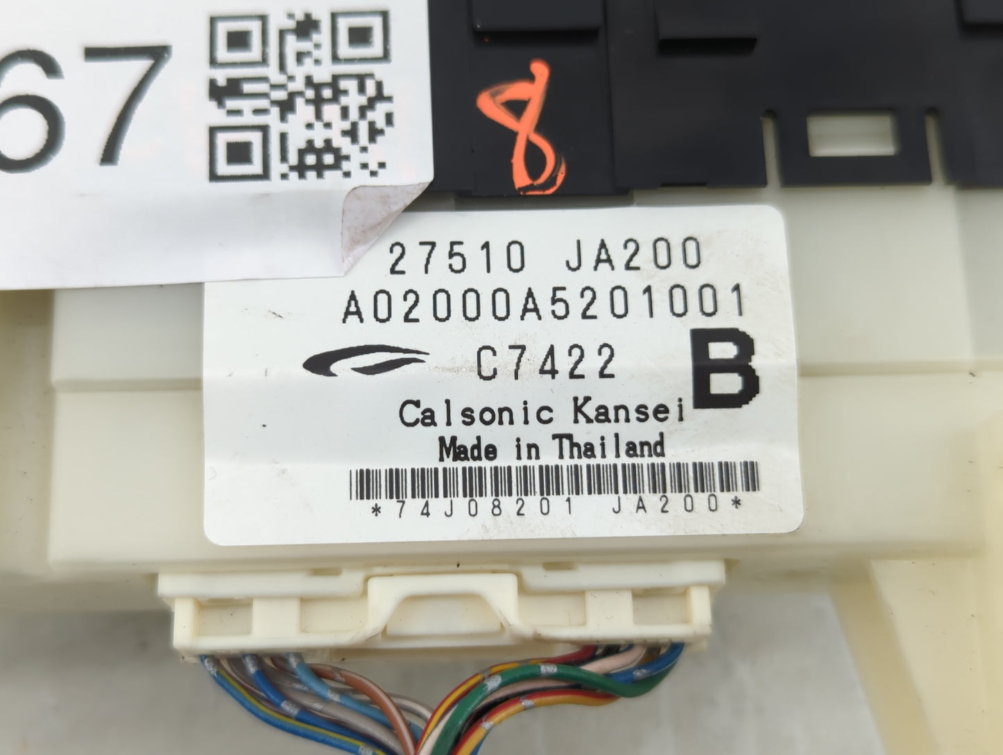 2007-2008 Nissan Altima Climate Control Module Temperature AC/Heater Replacement P/N:27510 JA200 Fits Fits 2007 2008 OEM Use