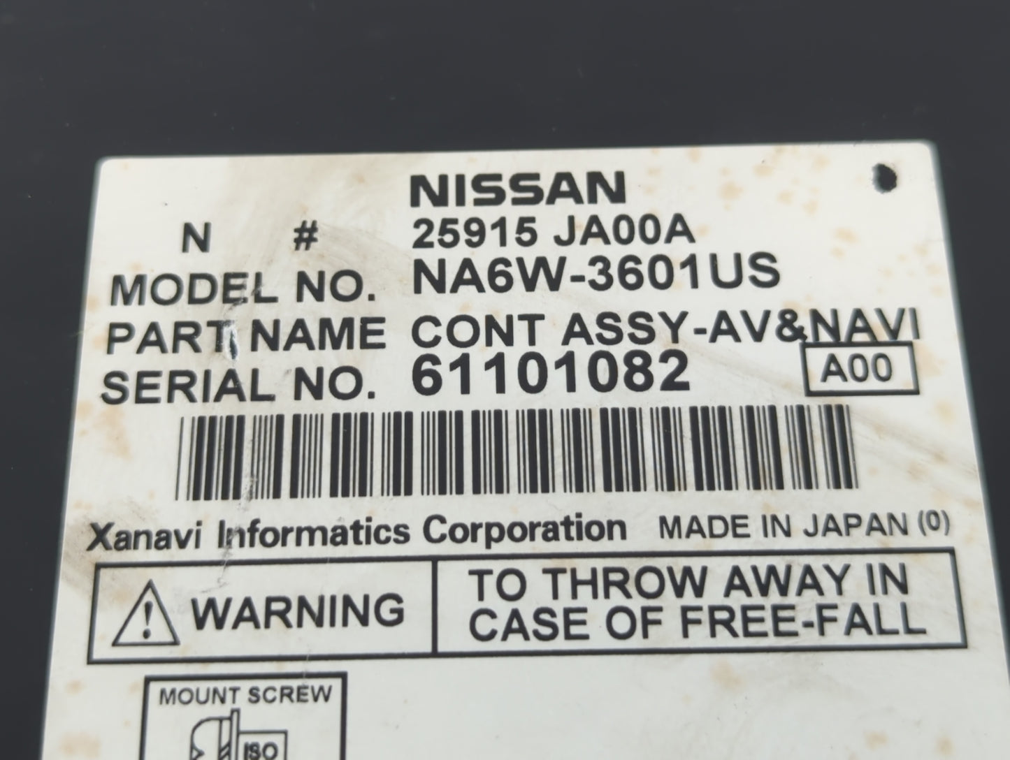 2007-2008 Nissan Altima Am Fm Cd Player Radio Receiver - Oemusedautoparts1.com