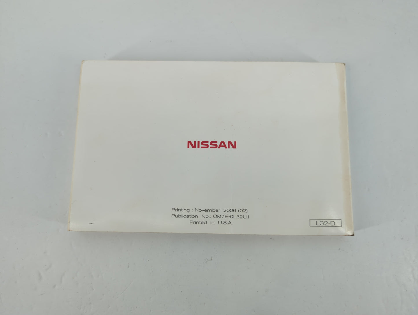 2007 Nissan Altima Owners Manual Book Guide P/N:OM7E-0L32U1 OEM Used Auto Parts - Oemusedautoparts1.com