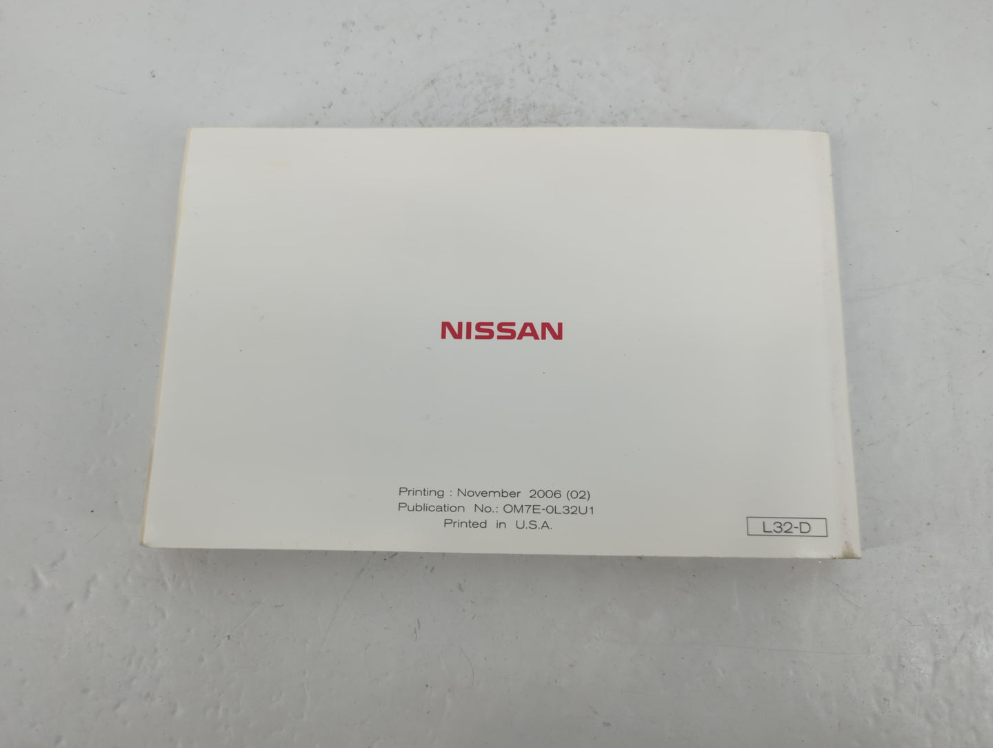2007 Nissan Altima Owners Manual Book Guide P/N:OM7E-0L32U1 OEM Used Auto Parts - Oemusedautoparts1.com