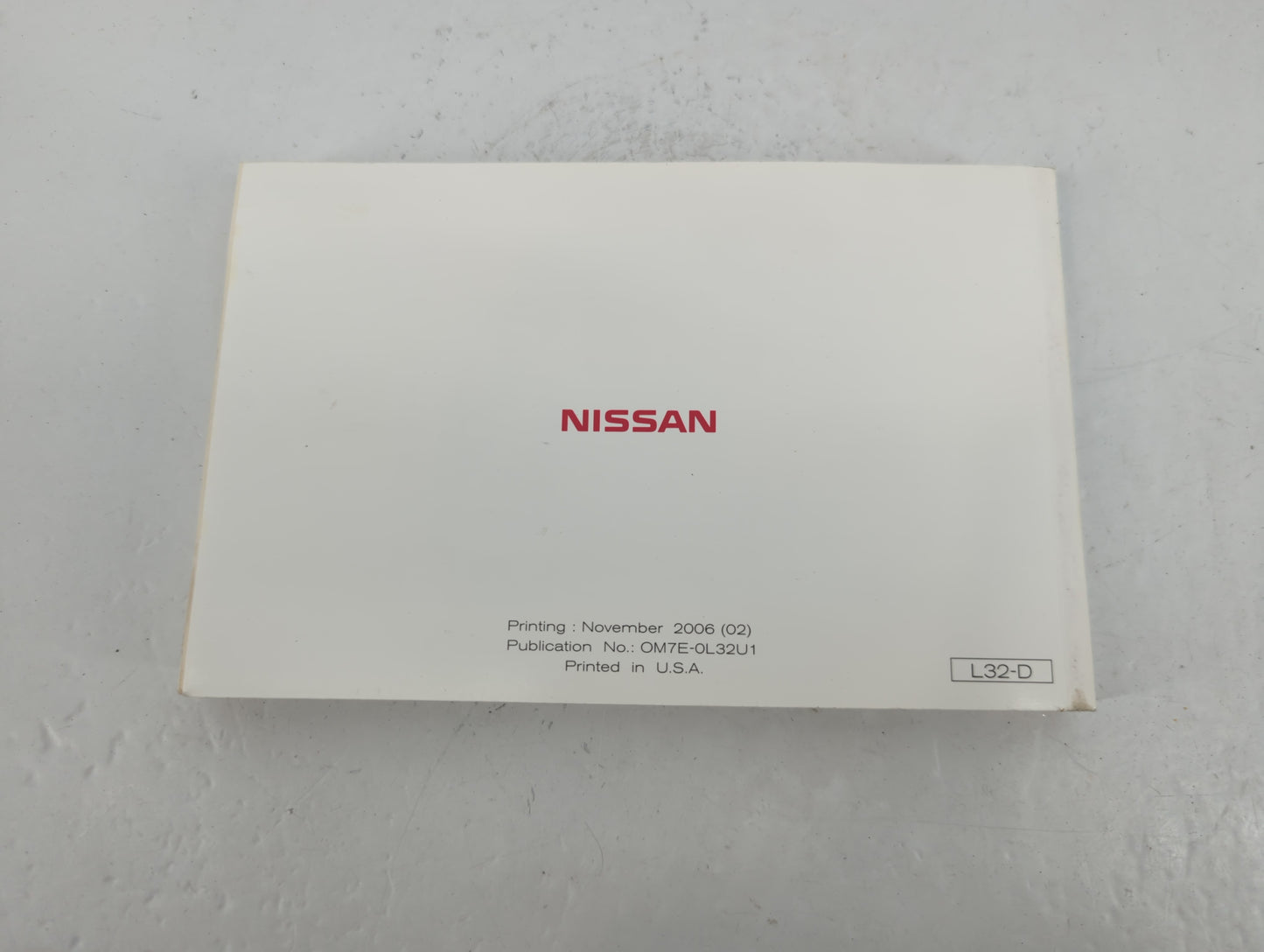2007 Nissan Altima Owners Manual Book Guide P/N:OM7E-0L32U1 OEM Used Auto Parts - Oemusedautoparts1.com