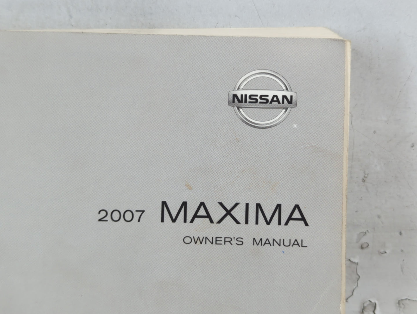 2007 Nissan Maxima Owners Manual Book Guide P/N:OM7E-0A34U0 OEM Used Auto Parts - Oemusedautoparts1.com
