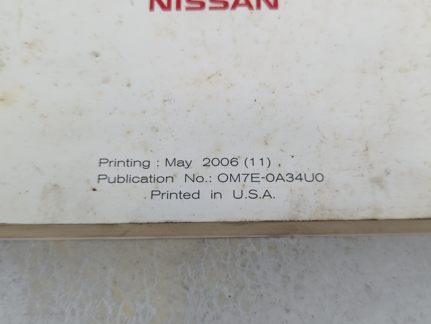 2007 Nissan Maxima Owners Manual Book Guide P/N:OM7E-0A34U0 OEM Used Auto Parts - Oemusedautoparts1.com