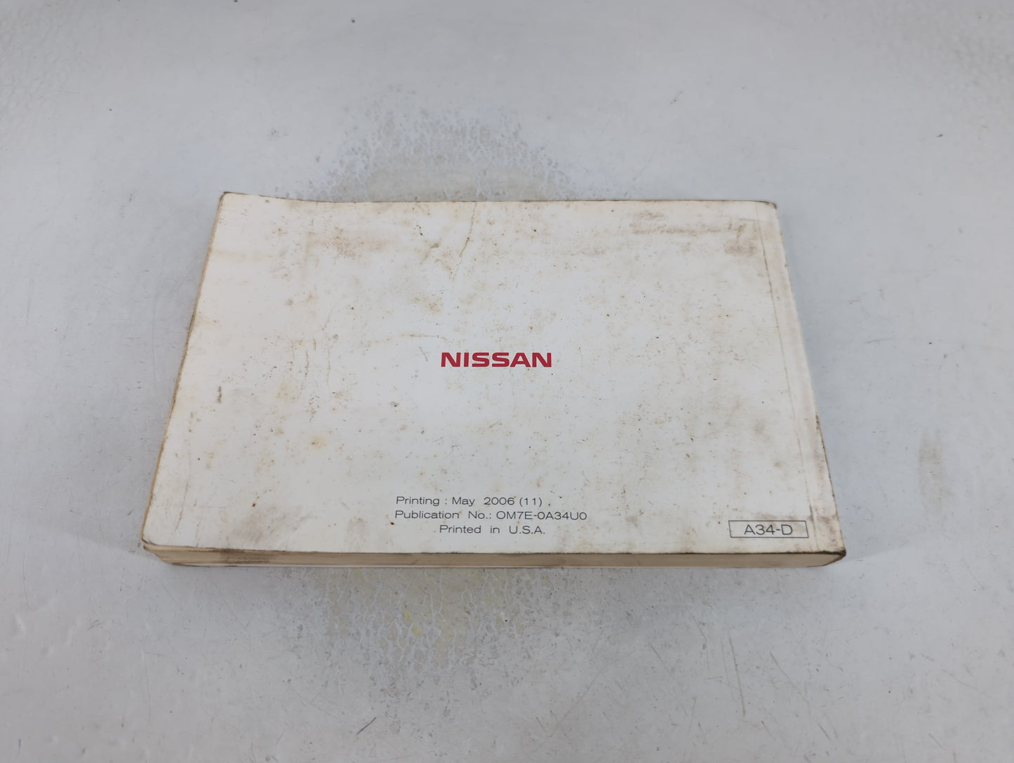 2007 Nissan Maxima Owners Manual Book Guide P/N:OM7E-0A34U0 OEM Used Auto Parts - Oemusedautoparts1.com