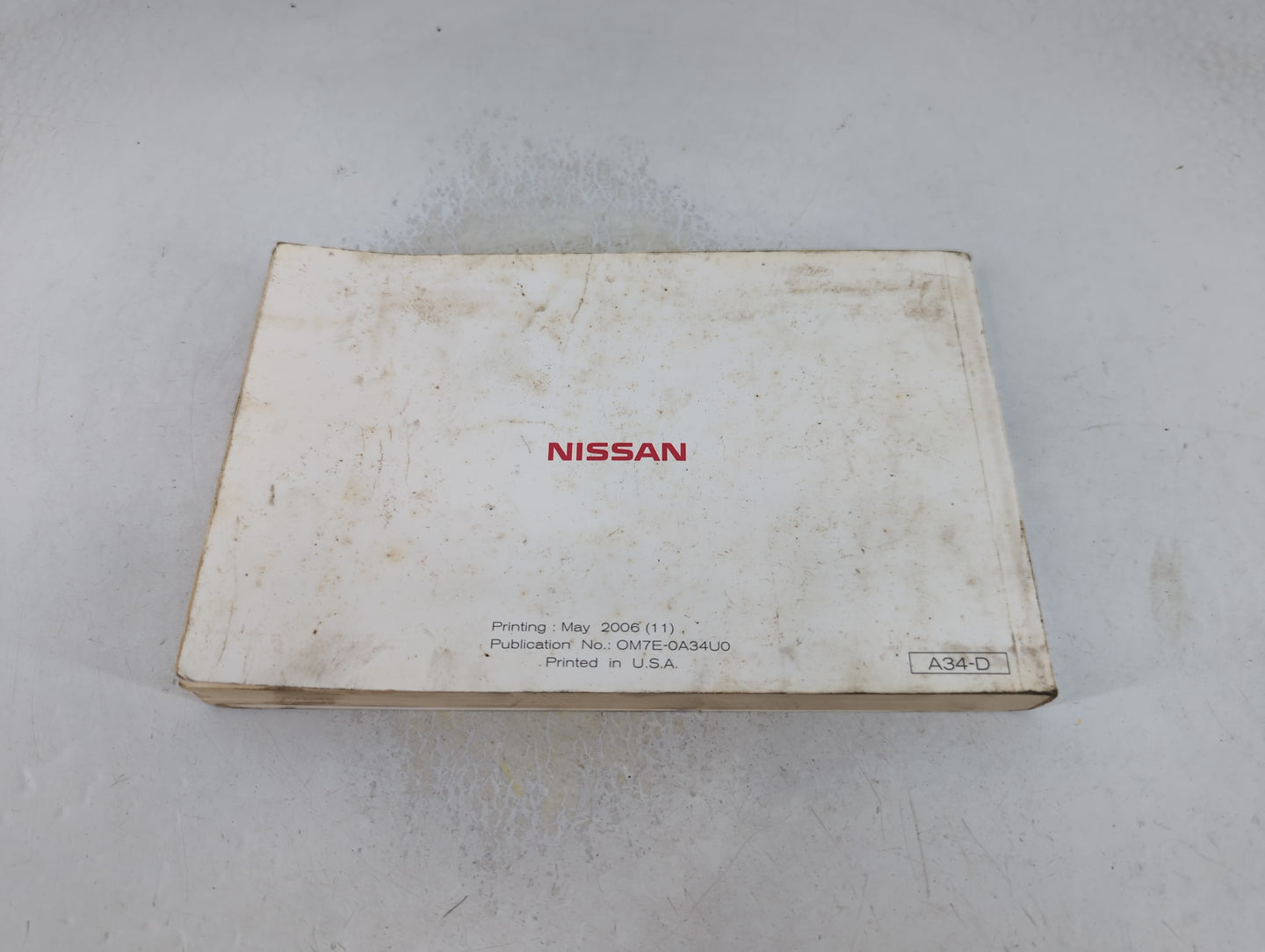 2007 Nissan Maxima Owners Manual Book Guide P/N:OM7E-0A34U0 OEM Used Auto Parts - Oemusedautoparts1.com