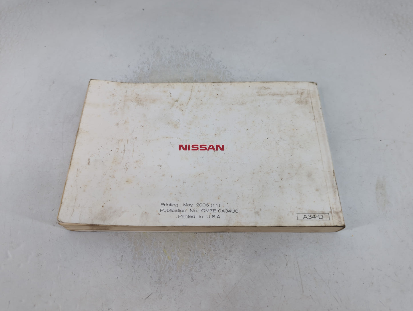 2007 Nissan Maxima Owners Manual Book Guide P/N:OM7E-0A34U0 OEM Used Auto Parts - Oemusedautoparts1.com