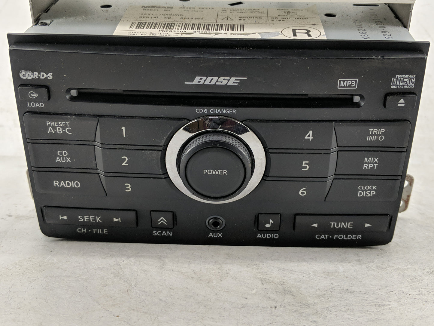 2007-2008 Nissan Maxima Radio AM FM Cd Player Receiver Replacement P/N:28185 ZK31A Fits Fits 2007 2008 OEM Used Auto Parts -