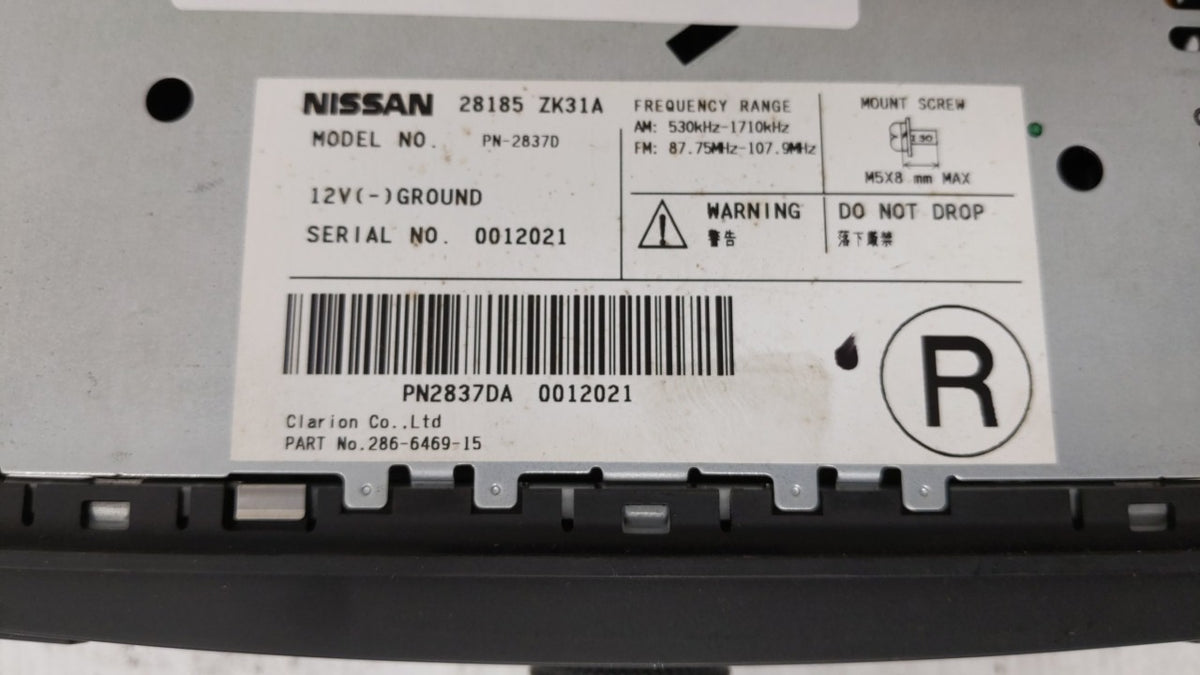 2007-2007 Nissan Maxima Am Fm Cd Player Radio Receiver 184653 - Oemusedautoparts1.com