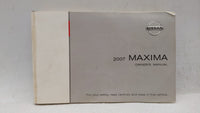 2007 Nissan Maxima Owners Manual Book Guide OEM Used Auto Parts - Oemusedautoparts1.com