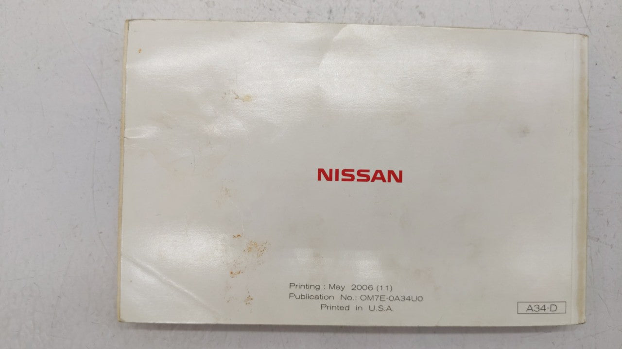 2007 Nissan Maxima Owners Manual Book Guide OEM Used Auto Parts - Oemusedautoparts1.com