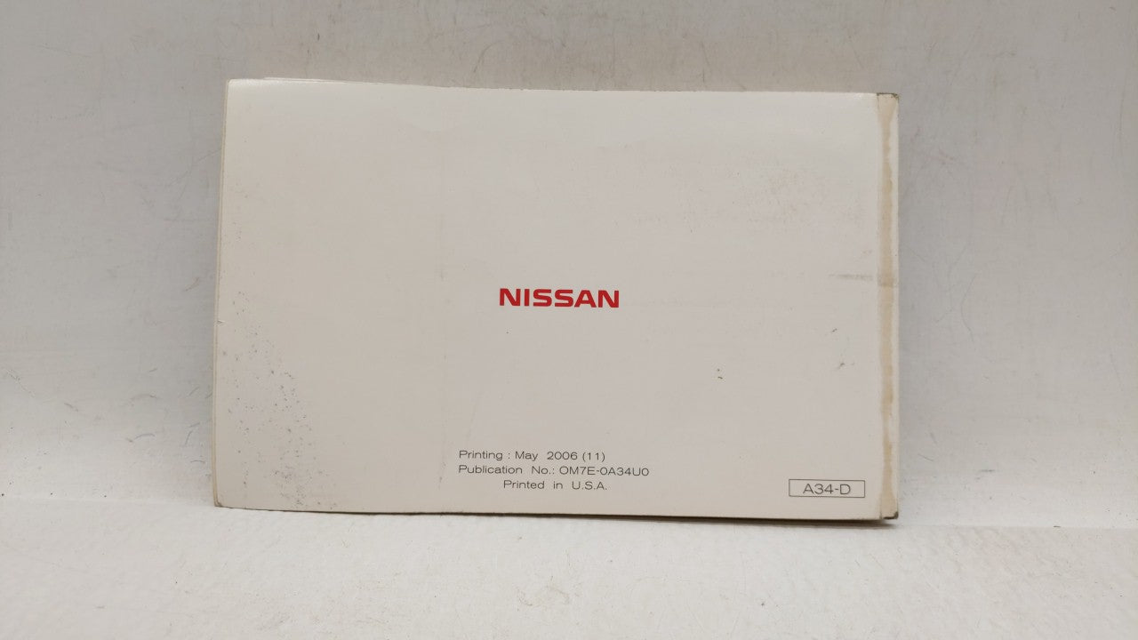 2007 Nissan Maxima Owners Manual Book Guide OEM Used Auto Parts - Oemusedautoparts1.com