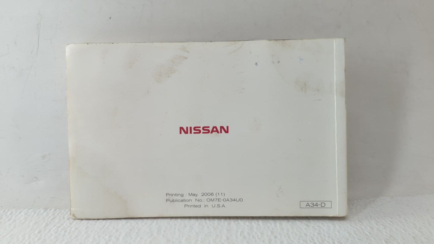 2007 Nissan Maxima Owners Manual Book Guide OEM Used Auto Parts - Oemusedautoparts1.com