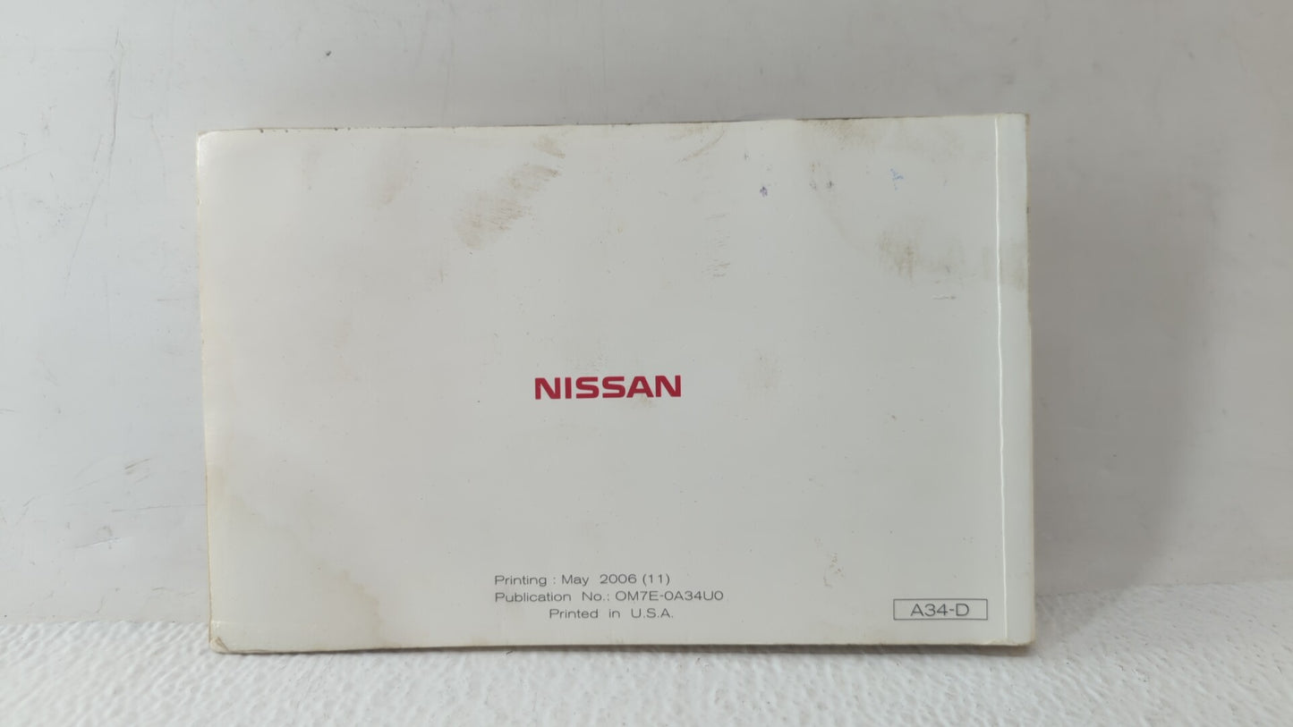 2007 Nissan Maxima Owners Manual Book Guide OEM Used Auto Parts - Oemusedautoparts1.com