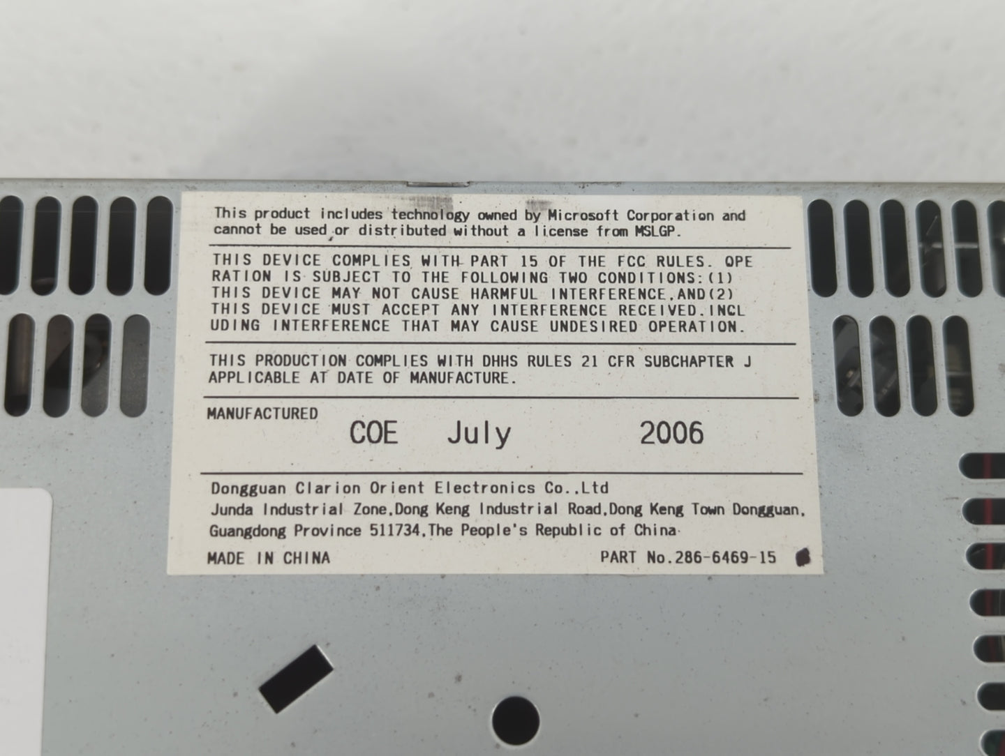 2007-2007 Nissan Maxima Am Fm Cd Player Radio Receiver - Oemusedautoparts1.com