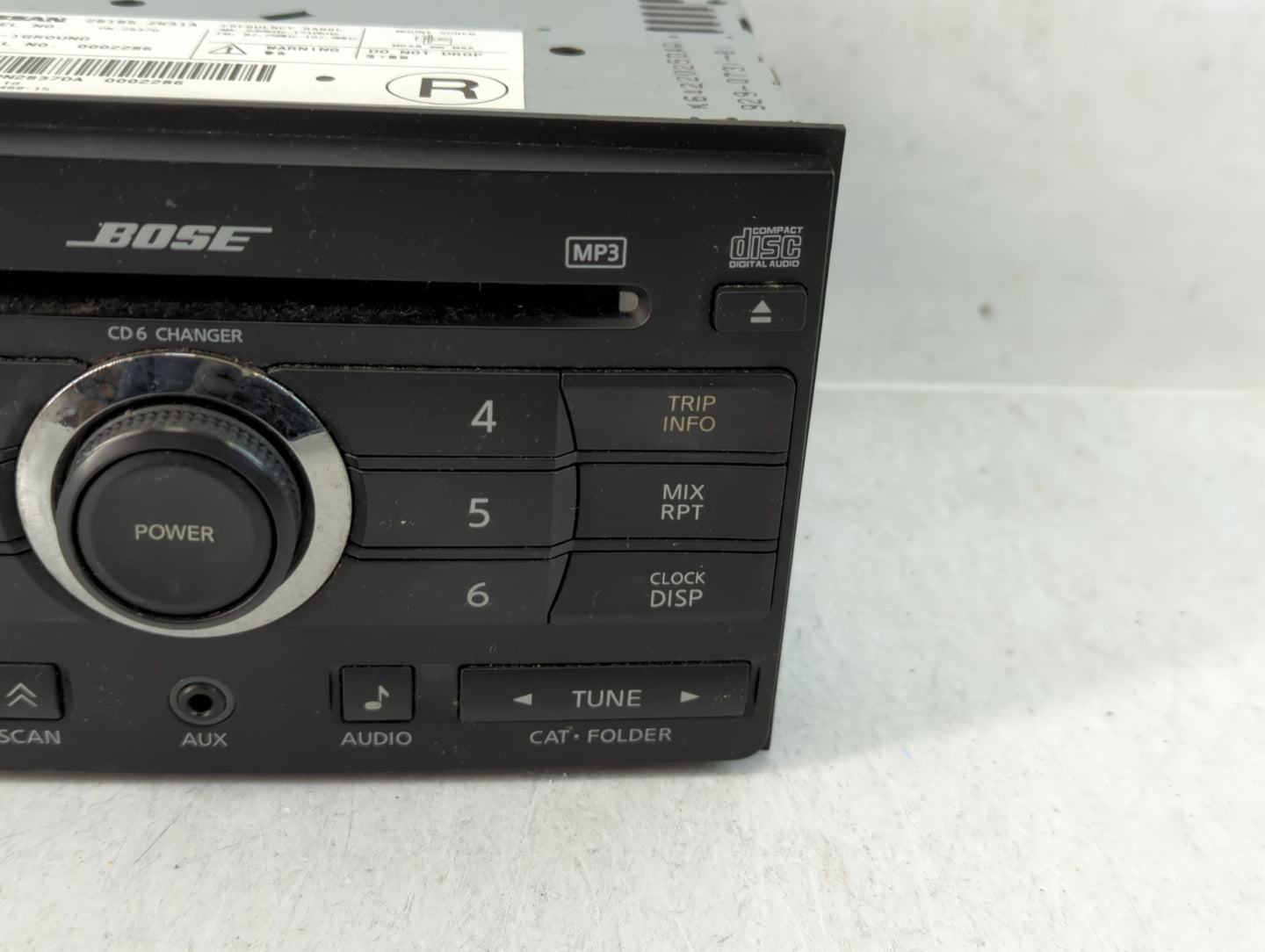 2007 Nissan Maxima Radio AM FM Cd Player Receiver Replacement P/N:28185 ZK31A Fits OEM Used Auto Parts - Oemusedautoparts1.c
