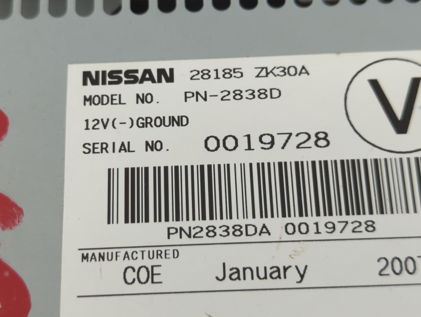 2007 Nissan Maxima Radio AM FM Cd Player Receiver Replacement P/N:28185 ZK30A Fits OEM Used Auto Parts - Oemusedautoparts1.c