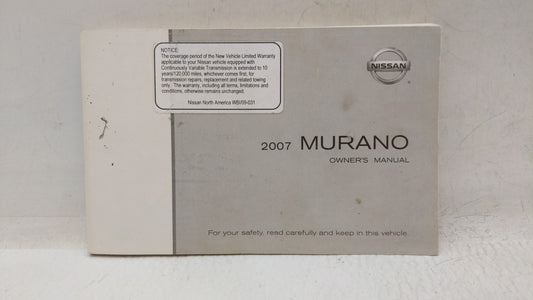 2007 Nissan Murano Owners Manual Book Guide OEM Used Auto Parts - Oemusedautoparts1.com