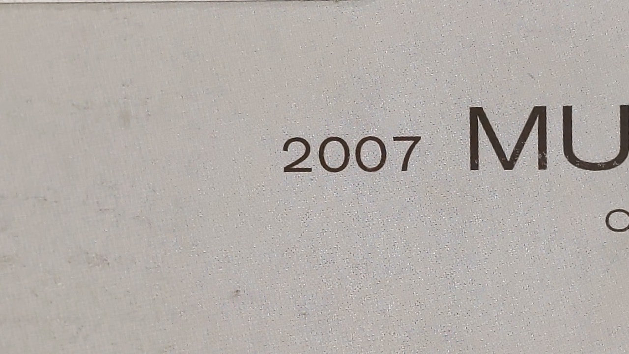 2007 Nissan Murano Owners Manual Book Guide OEM Used Auto Parts - Oemusedautoparts1.com