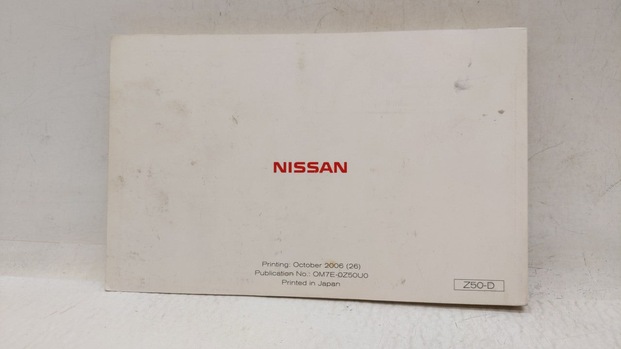 2007 Nissan Murano Owners Manual Book Guide OEM Used Auto Parts - Oemusedautoparts1.com