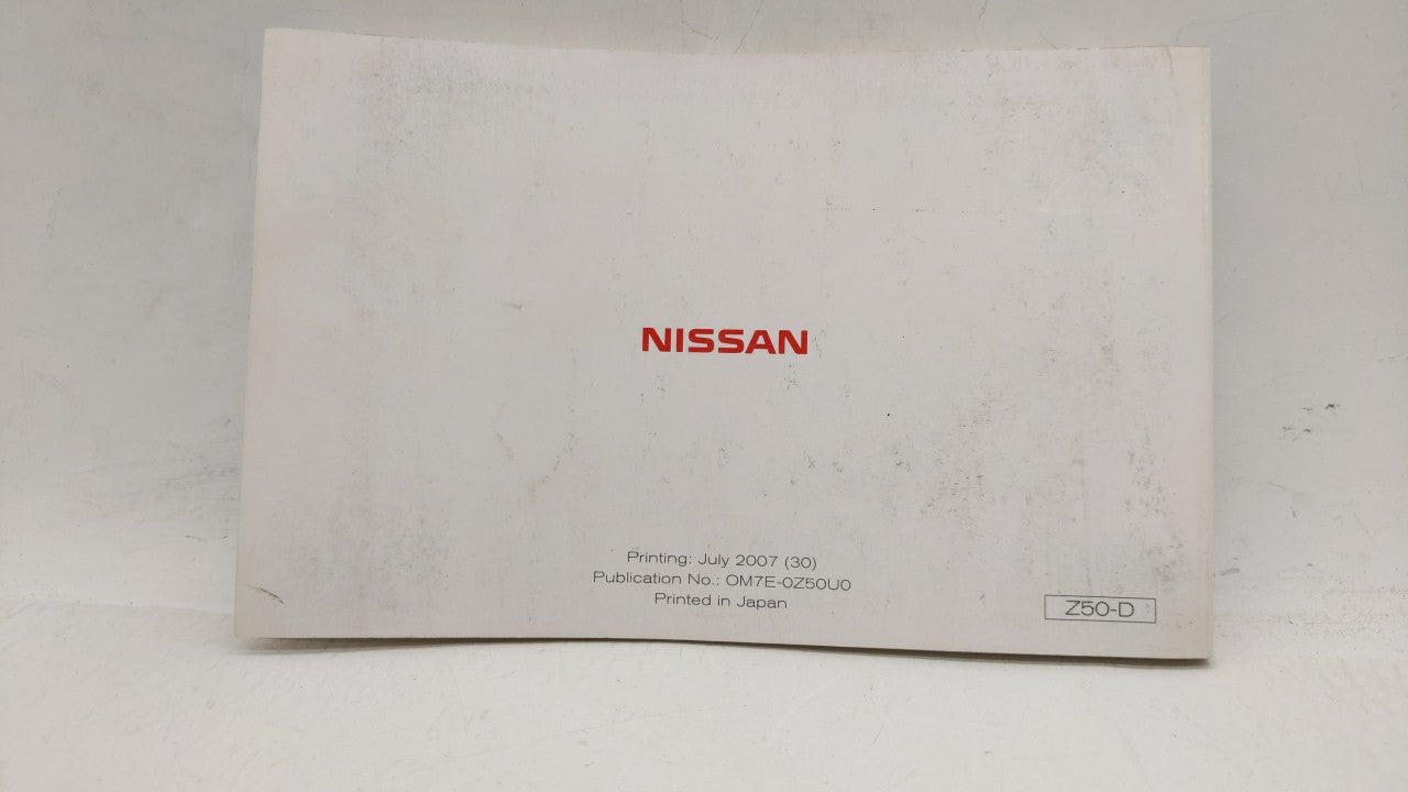 2007 Nissan Murano Owners Manual Book Guide OEM Used Auto Parts - Oemusedautoparts1.com