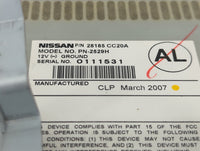 2006-2007 Nissan Murano Radio AM FM Cd Player Receiver Replacement P/N:28185 CC20A Fits Fits 2006 2007 OEM Used Auto Parts -