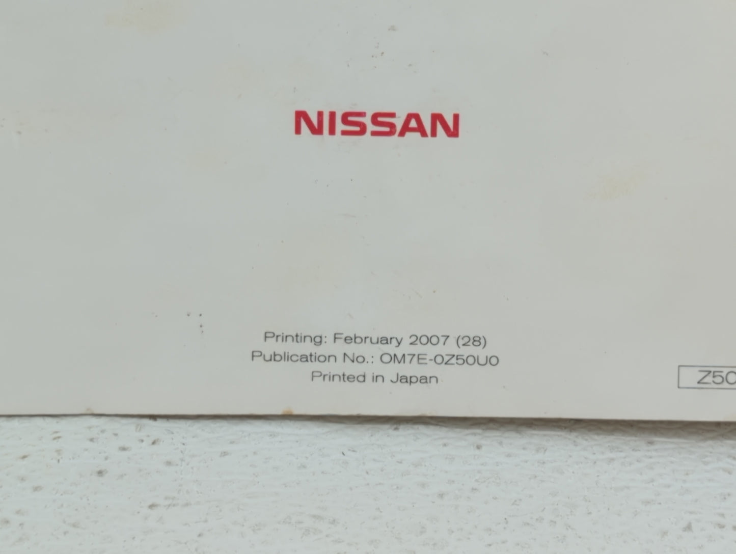 2007 Nissan Murano Owners Manual Book Guide OEM Used Auto Parts - Oemusedautoparts1.com