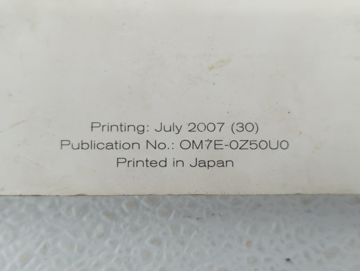 2007 Nissan Murano Owners Manual Book Guide OEM Used Auto Parts - Oemusedautoparts1.com