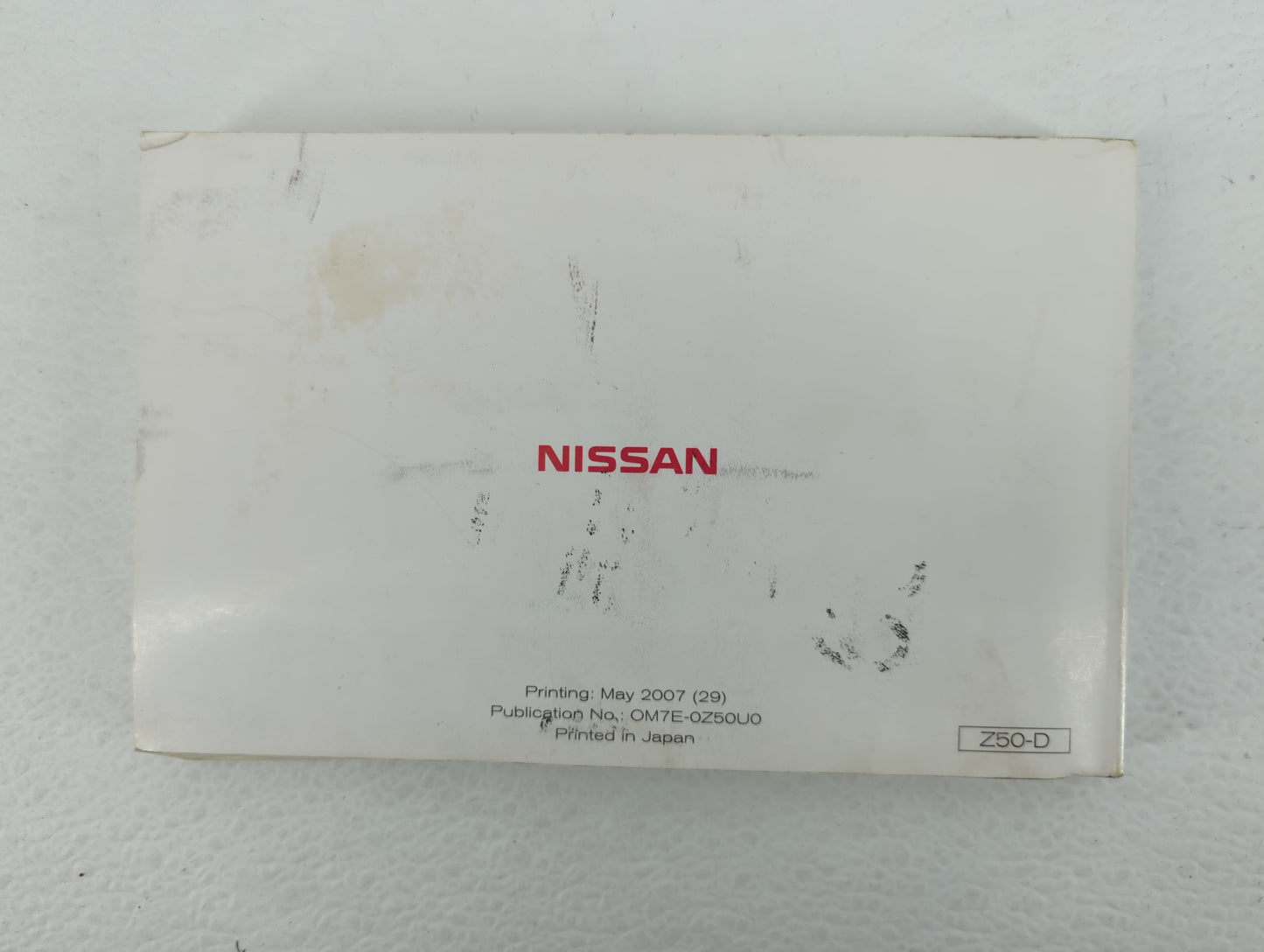 2007 Nissan Murano Owners Manual Book Guide P/N:OM7E-0Z50U0 OEM Used Auto Parts - Oemusedautoparts1.com