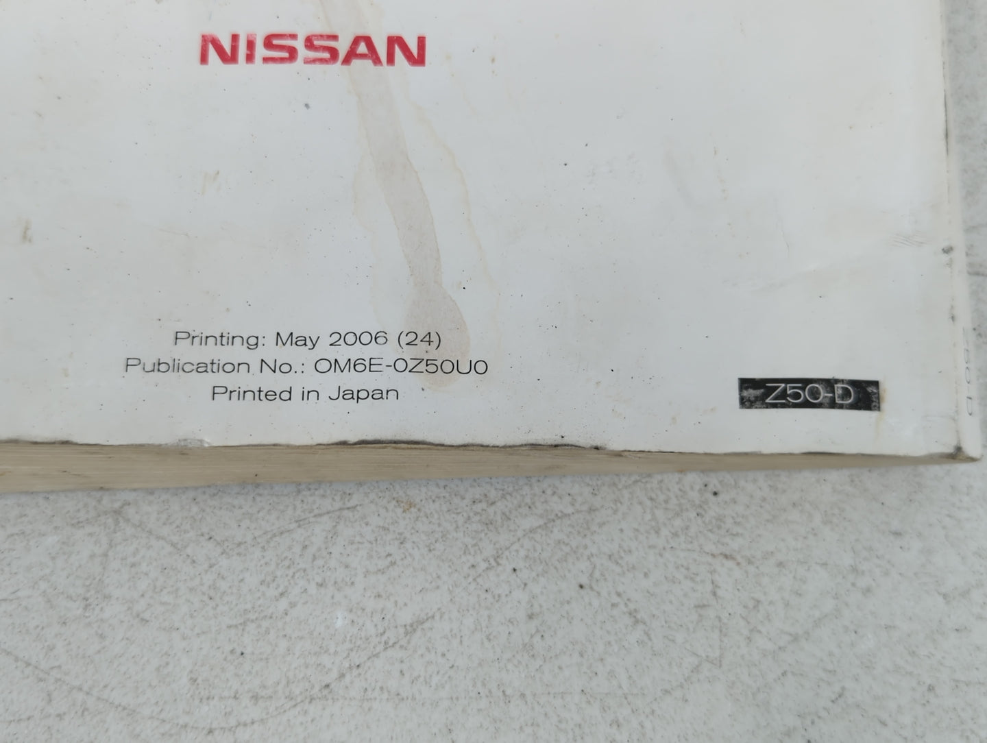 2007 Nissan Murano Owners Manual Book Guide P/N:OM6E-OZ5OUO OEM Used Auto Parts - Oemusedautoparts1.com
