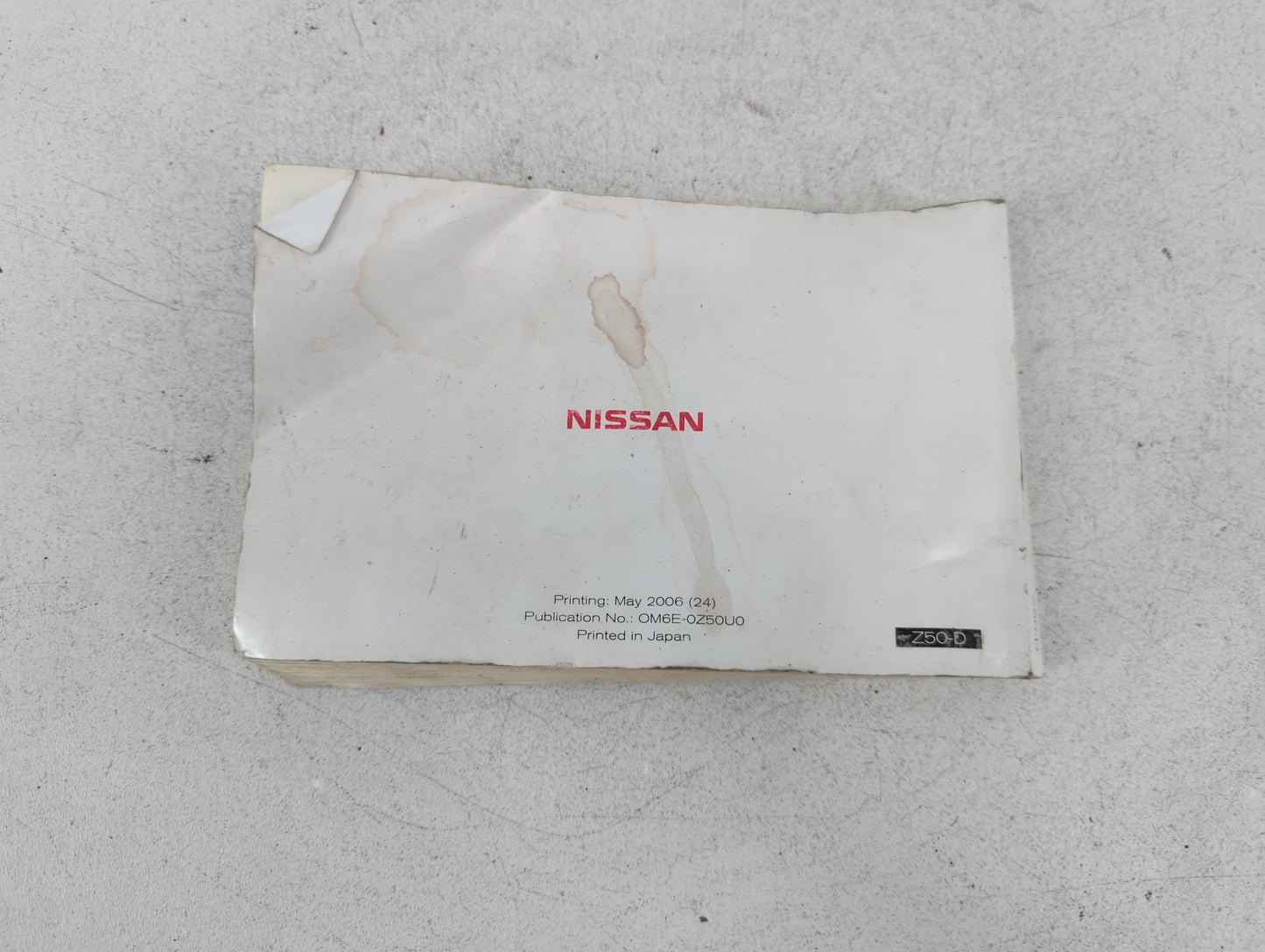 2007 Nissan Murano Owners Manual Book Guide P/N:OM6E-OZ5OUO OEM Used Auto Parts - Oemusedautoparts1.com
