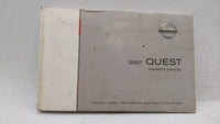 2007 Nissan Quest Owners Manual Book Guide OEM Used Auto Parts - Oemusedautoparts1.com