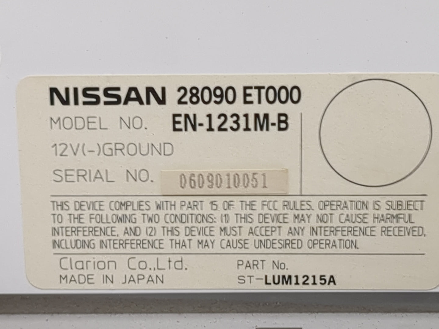 2007-2009 Nissan Sentra Radio AM FM Cd Player Receiver Replacement P/N:28090 ET000 EN-1231M-B Fits Fits 2007 2008 2009 OEM U