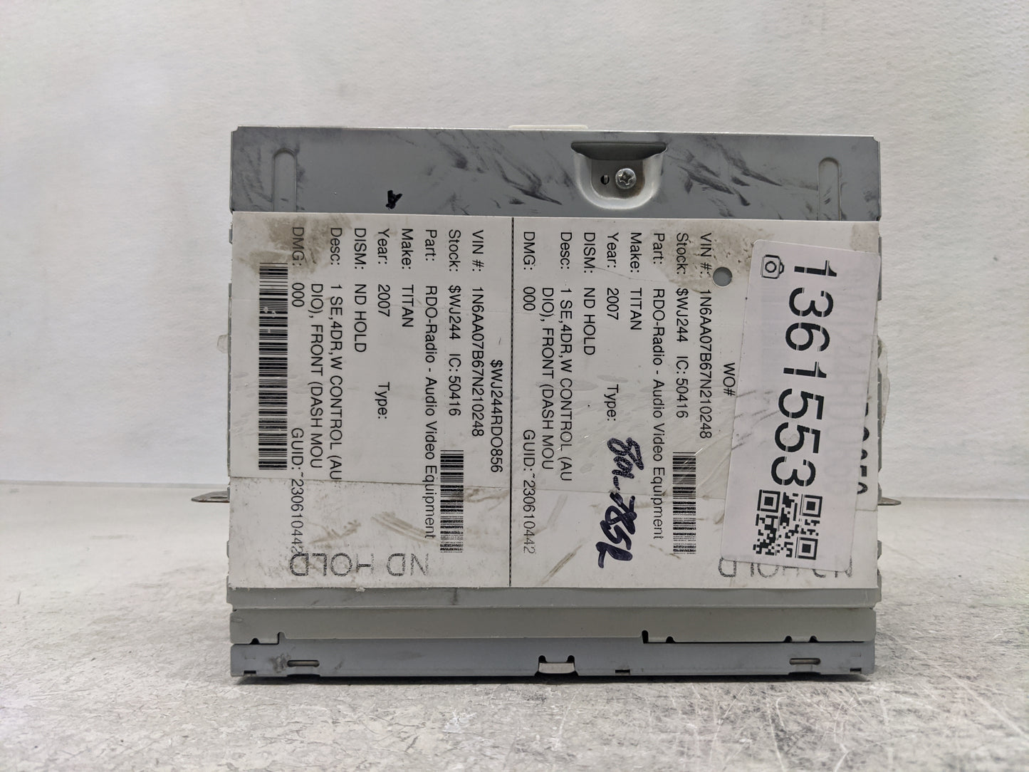 2007 Nissan Titan Radio AM FM Cd Player Receiver Replacement Fits OEM Used Auto Parts - Oemusedautoparts1.com
