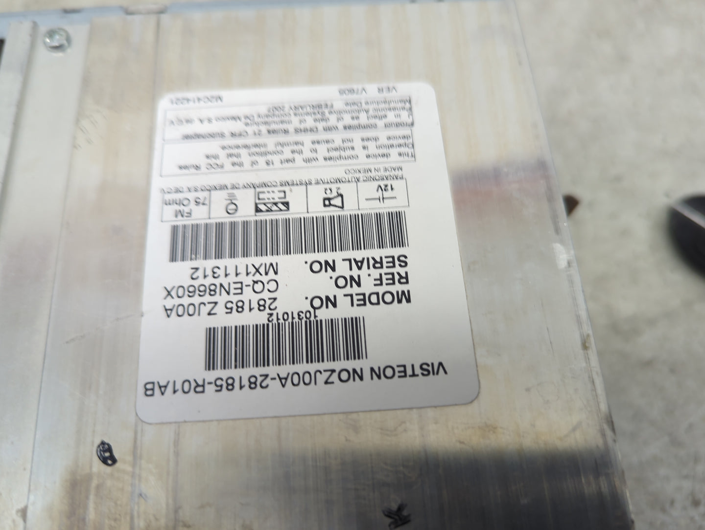 2007 Nissan Titan Radio AM FM Cd Player Receiver Replacement P/N:28185 ZJ00A CQ-EN8660X, N0ZJ00A-28185-R01AB Fits OEM Used A