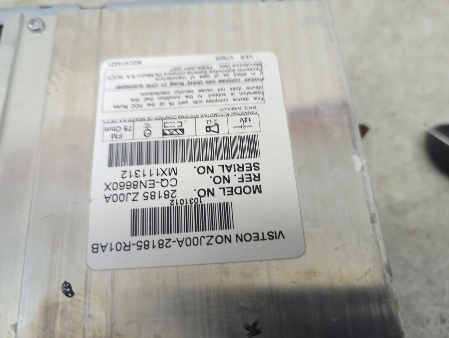 2007 Nissan Titan Radio AM FM Cd Player Receiver Replacement P/N:28185 ZJ00A CQ-EN8660X, N0ZJ00A-28185-R01AB Fits OEM Used A