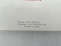 2007 Nissan Versa Owners Manual Book Guide P/N:OM7E-0C11U0 OEM Used Auto Parts - Oemusedautoparts1.com