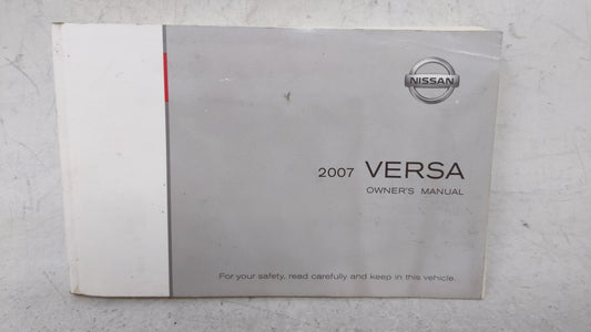 2007 Nissan Versa Owners Manual Book Guide OEM Used Auto Parts - Oemusedautoparts1.com