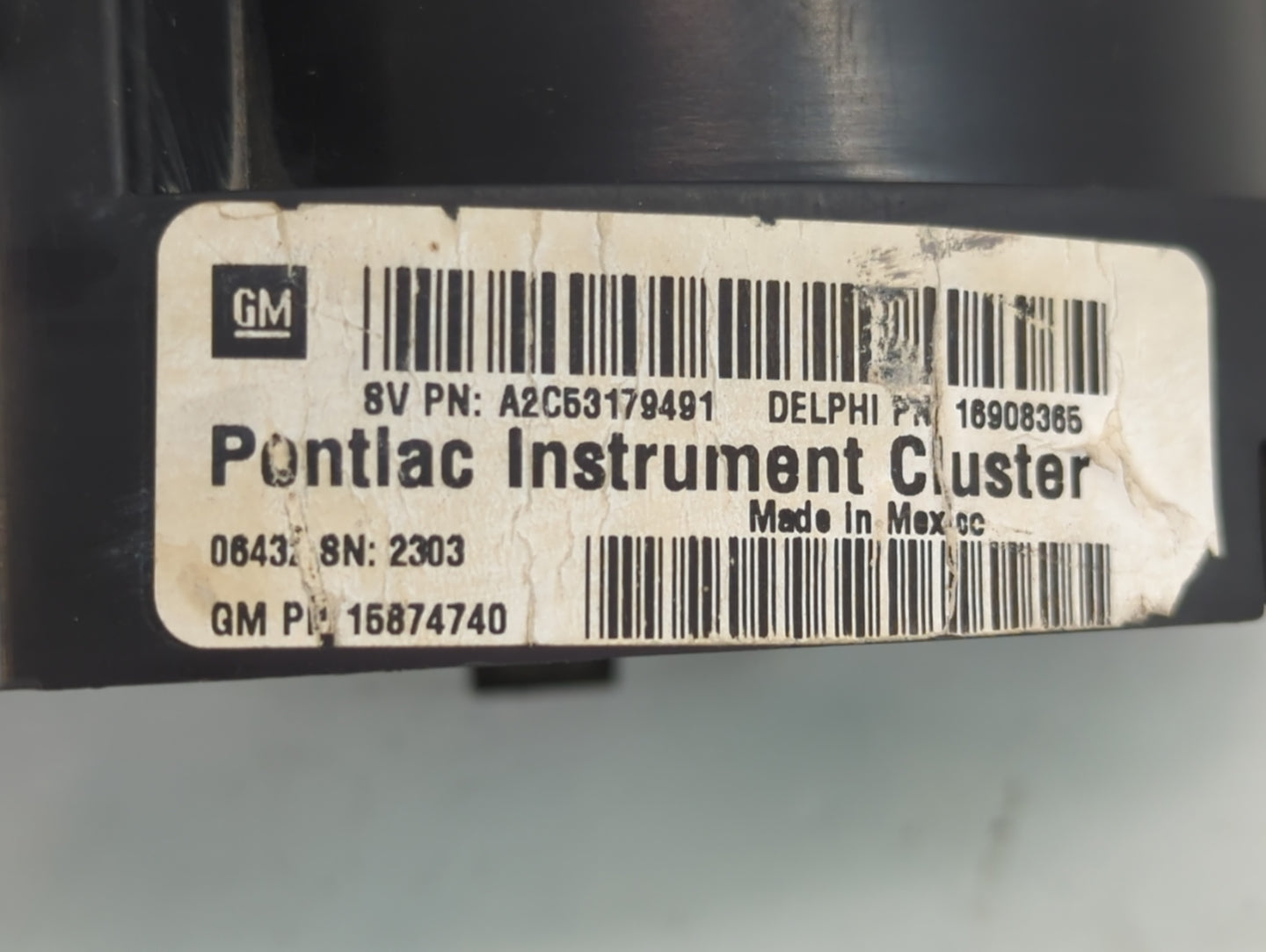 2007 Pontiac G6 Instrument Cluster Speedometer Gauges P/N:A2C53179491 Fits OEM Used Auto Parts - Oemusedautoparts1.com