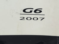 2007 Pontiac G6 Owners Manual Book Guide P/N:15864101 A OEM Used Auto Parts - Oemusedautoparts1.com