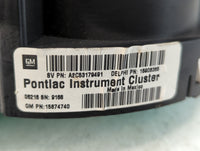 2007 Pontiac G6 Instrument Cluster Speedometer Gauges P/N:15874740 Fits OEM Used Auto Parts - Oemusedautoparts1.com
